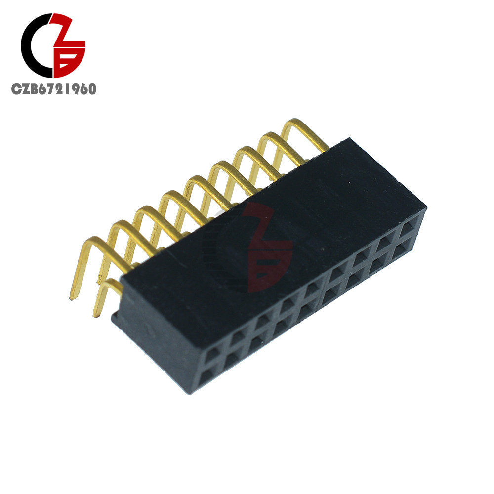 2x4~2x20 Pin Header 2.54mm Pitch Connector Right Angle Female Double ...