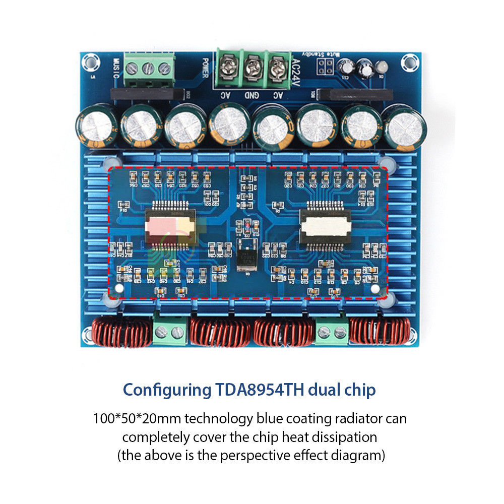 XH-M252 2x420W Digital Power Amplifier Module AC 24V Stereo