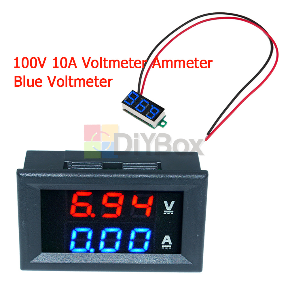 Dc 100v 10a Blue Red Led Voltmeter Ammeter Amp Dual Digital Volt Amp Meter Ebay