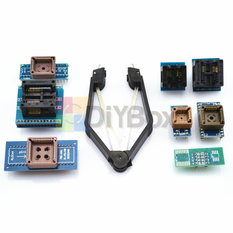 TL866II Plus Programmer TL866 USB EPROM EEPROM 7 Adapters Socket