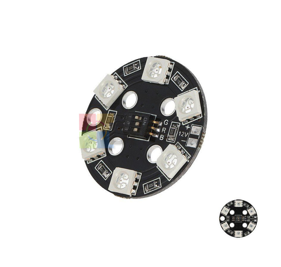 7 Colors X8/16V X6/12V RGB 5050 LED Lamp Round Circle Board for FPV Multicopter 