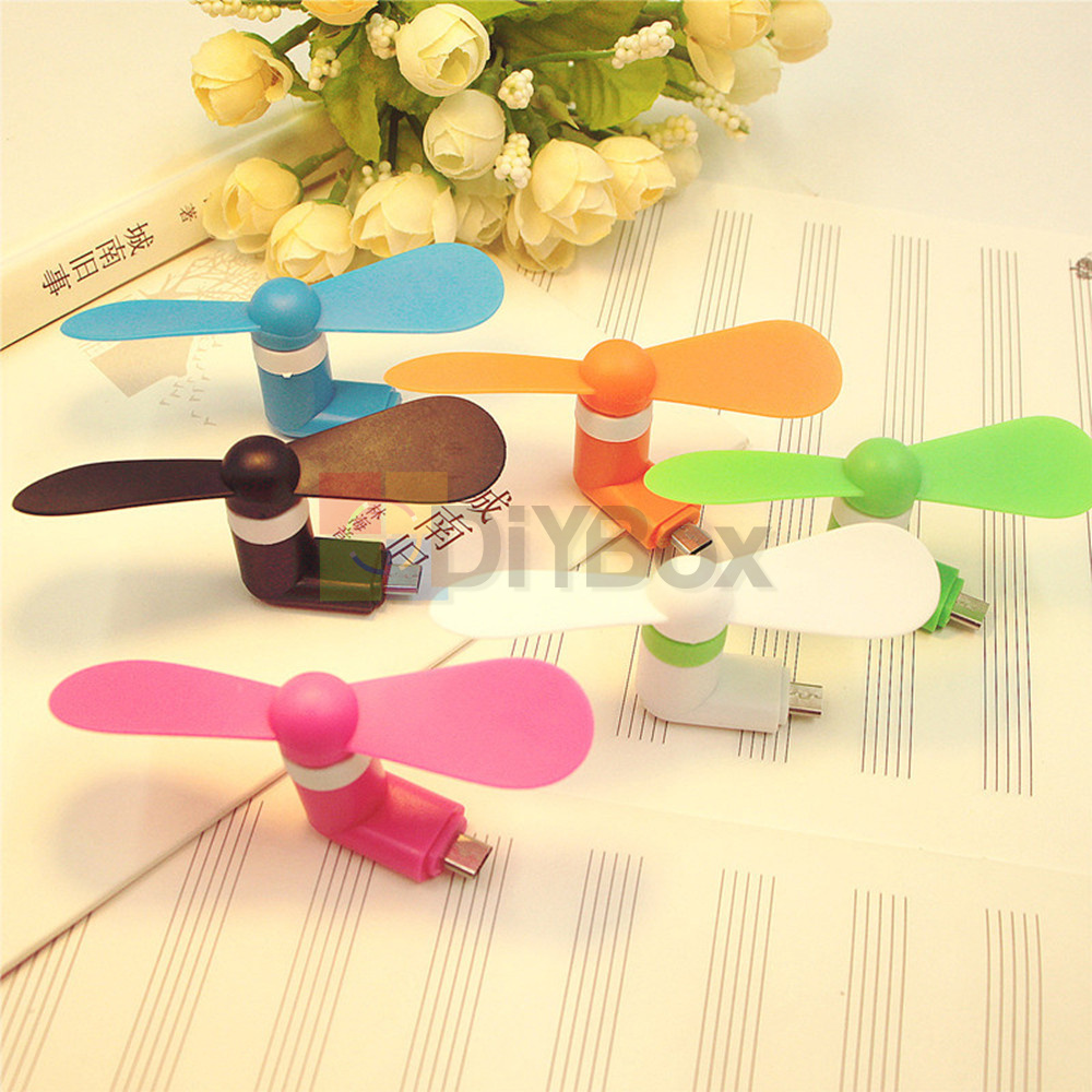 Portable Micro//Mini LED USB Cooling clock fan Flash real time display Android