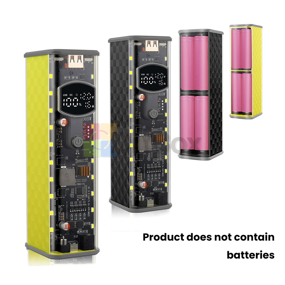 PD 65W Super Fast Charging Transparent Power Bank Case 8-Cell