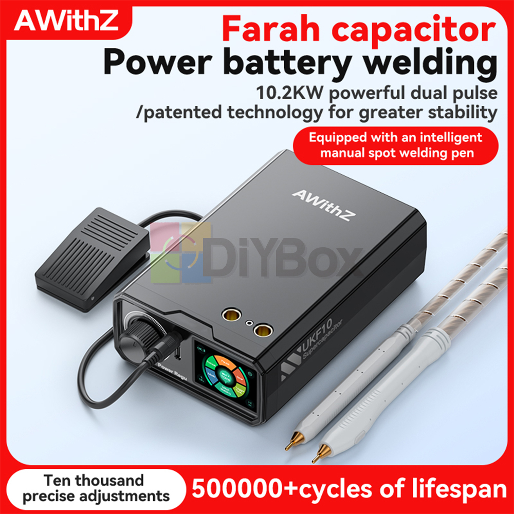 AWithZ Spot Welder Pedal Farad Capacitor 18650 Lit-Battery Spot
