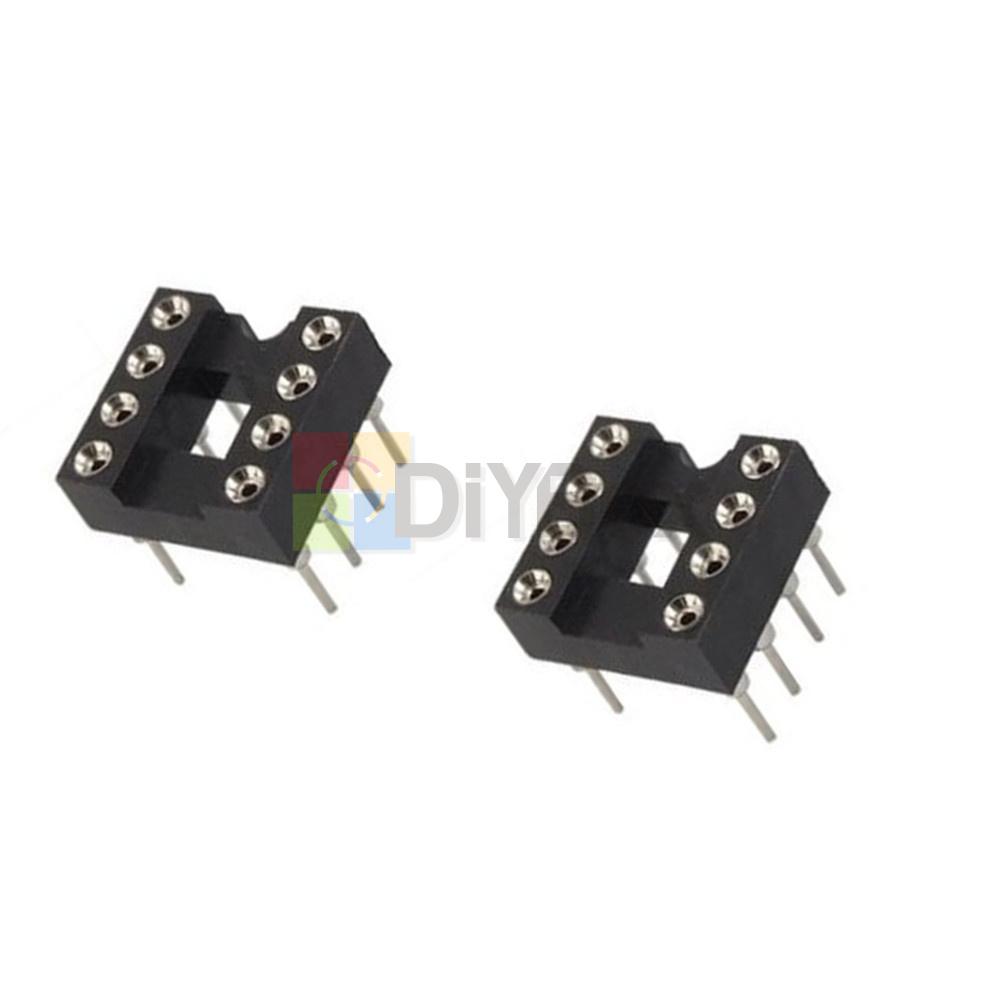 10PCS 8Pin 8DIP SIP Round IC Sockets Adaptor Solder Type gold plated machined AU