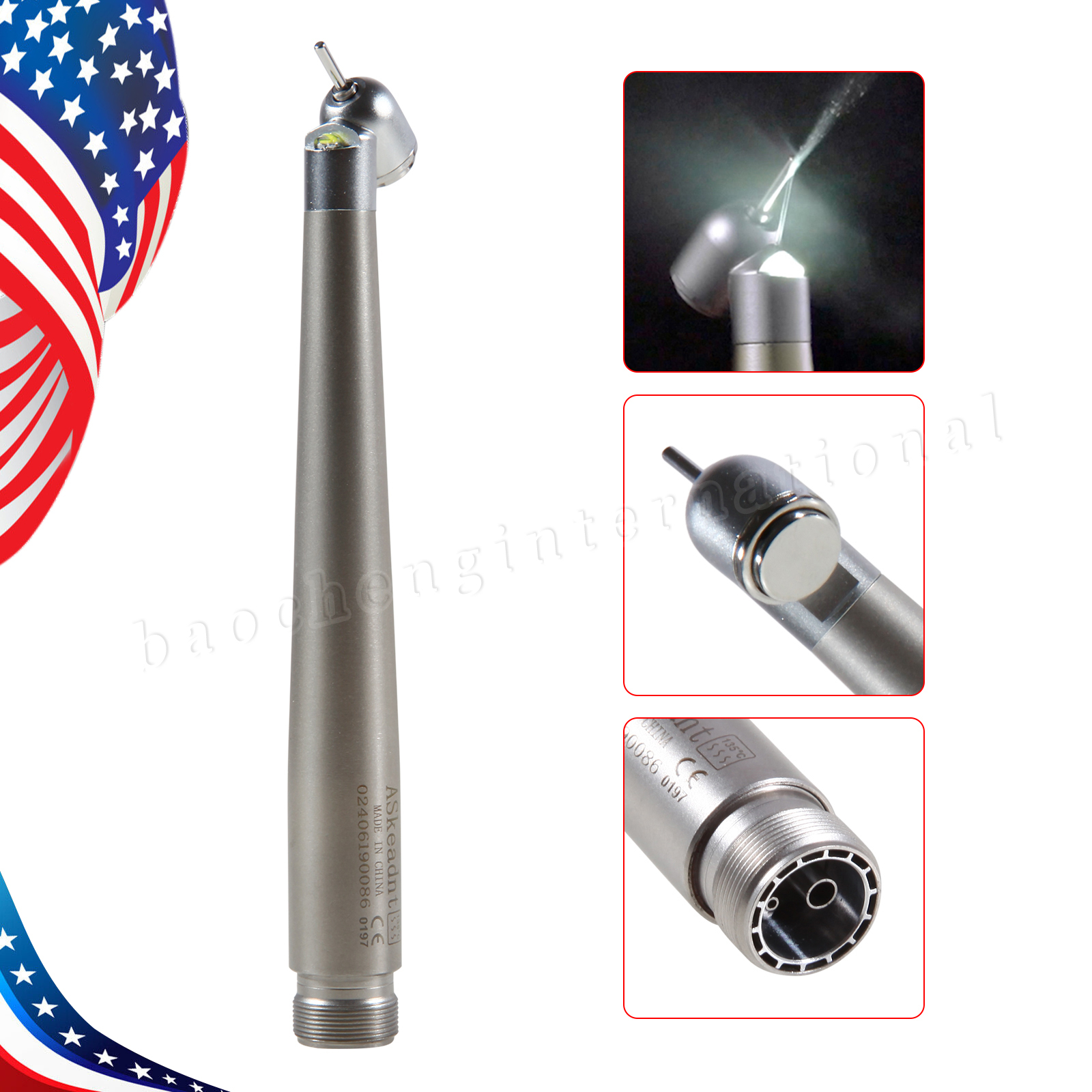 NSK Style Turbina Dental Handpiece High Speed PANA-MAX Turbine 45° LED 4Hole