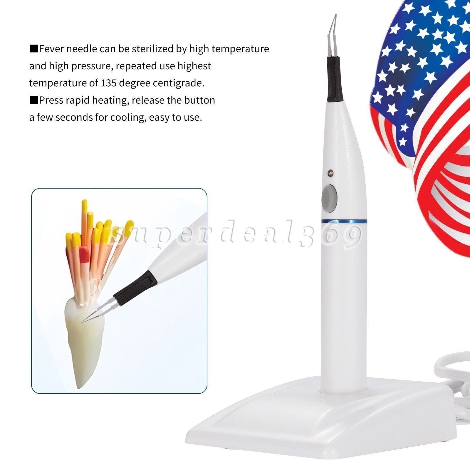 Dental Wireless Obturation System Endo Heated Pen/Gutta Percha Cutter with Tips