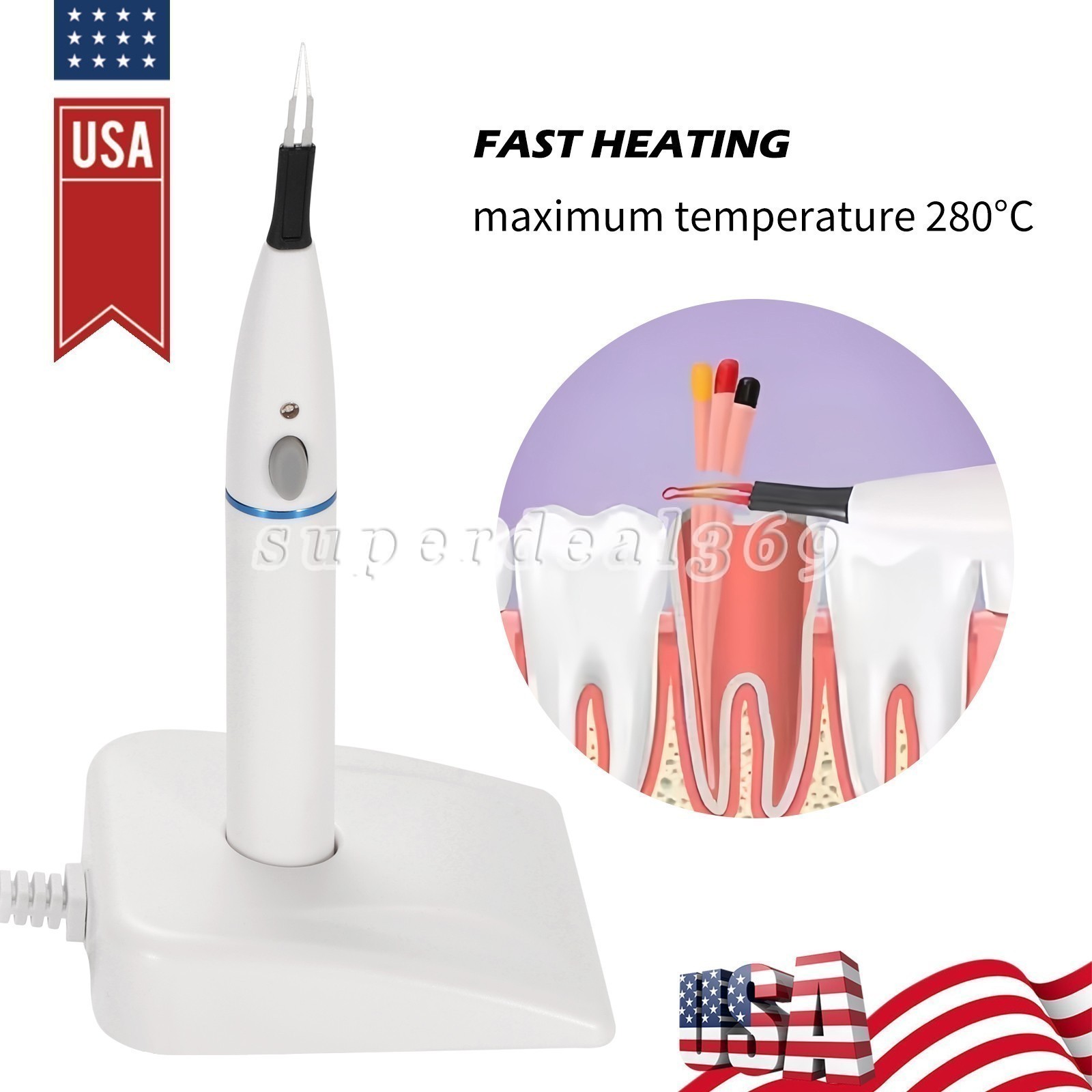 Dental Wireless Obturation System Endo Heated Pen/Gutta Percha Cutter with Tips