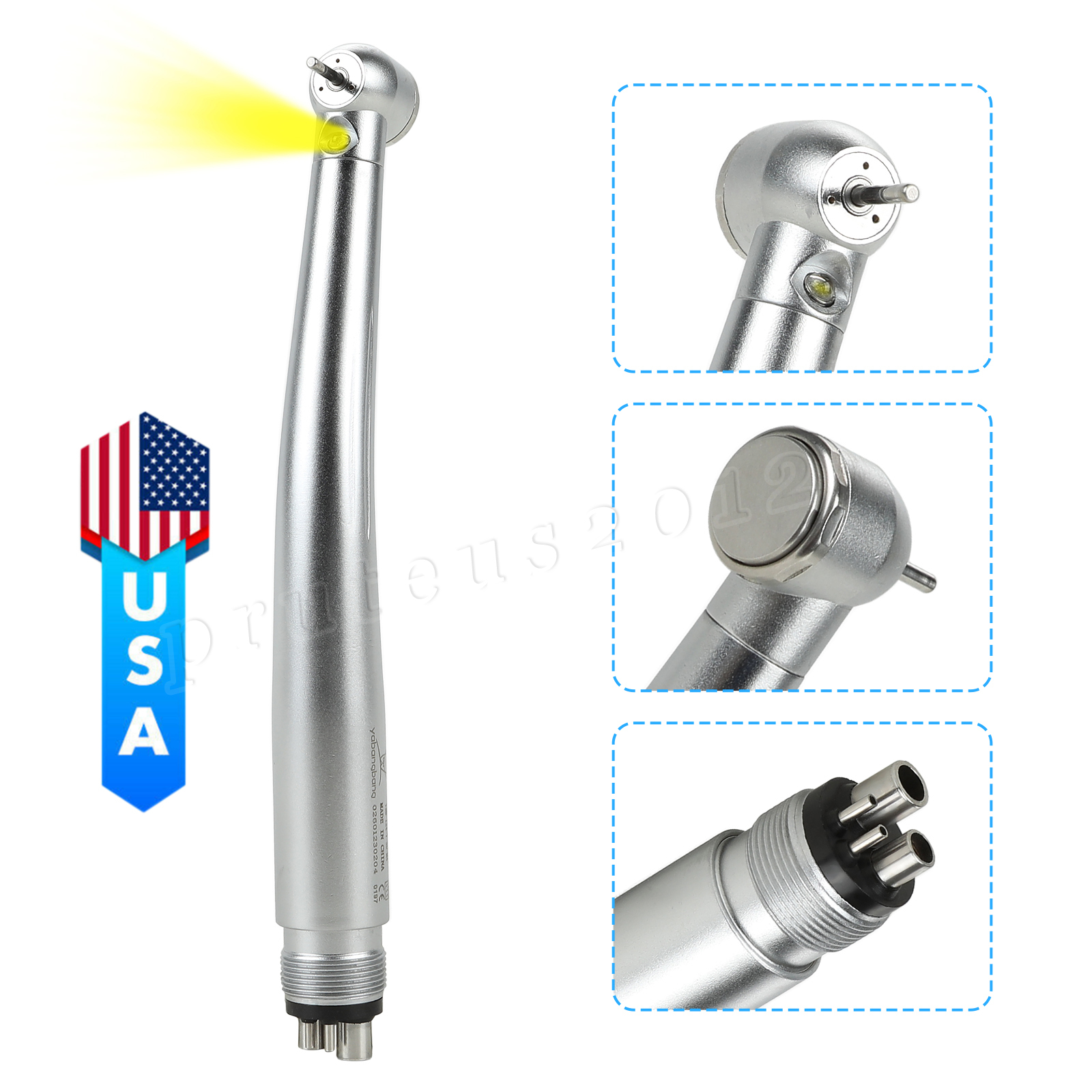 Yabangbang Dental LED Handpiece 4 Hole High Speed Turbine E Generator Self Power