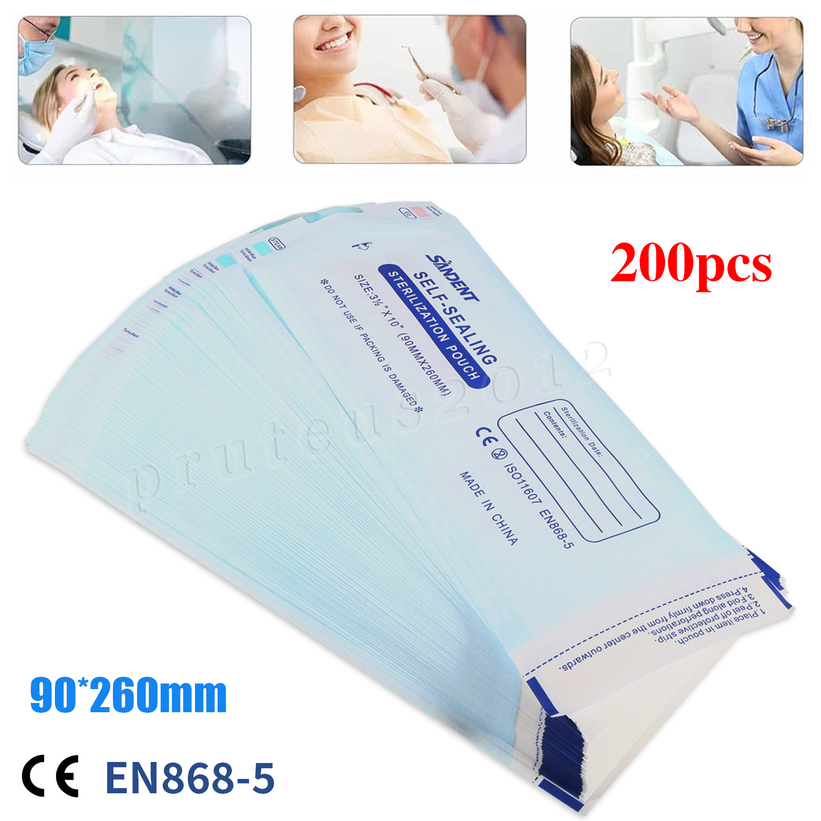 3.5" X 10" Self-Sealing Sterilization Pouches for Autoclave (Choose Quantity)