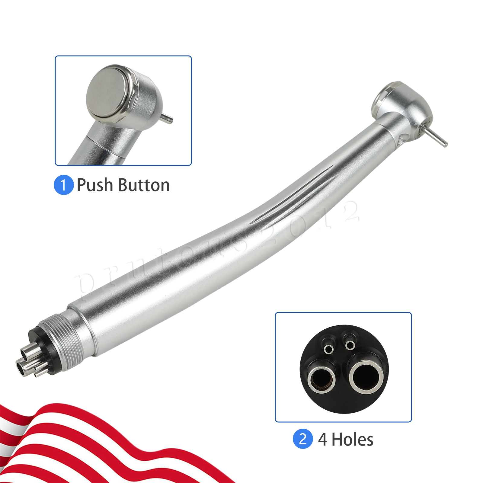 Dental Fiber Optic LED E-generator high Speed Handpiece Push Button 4HOLE/2HOLE