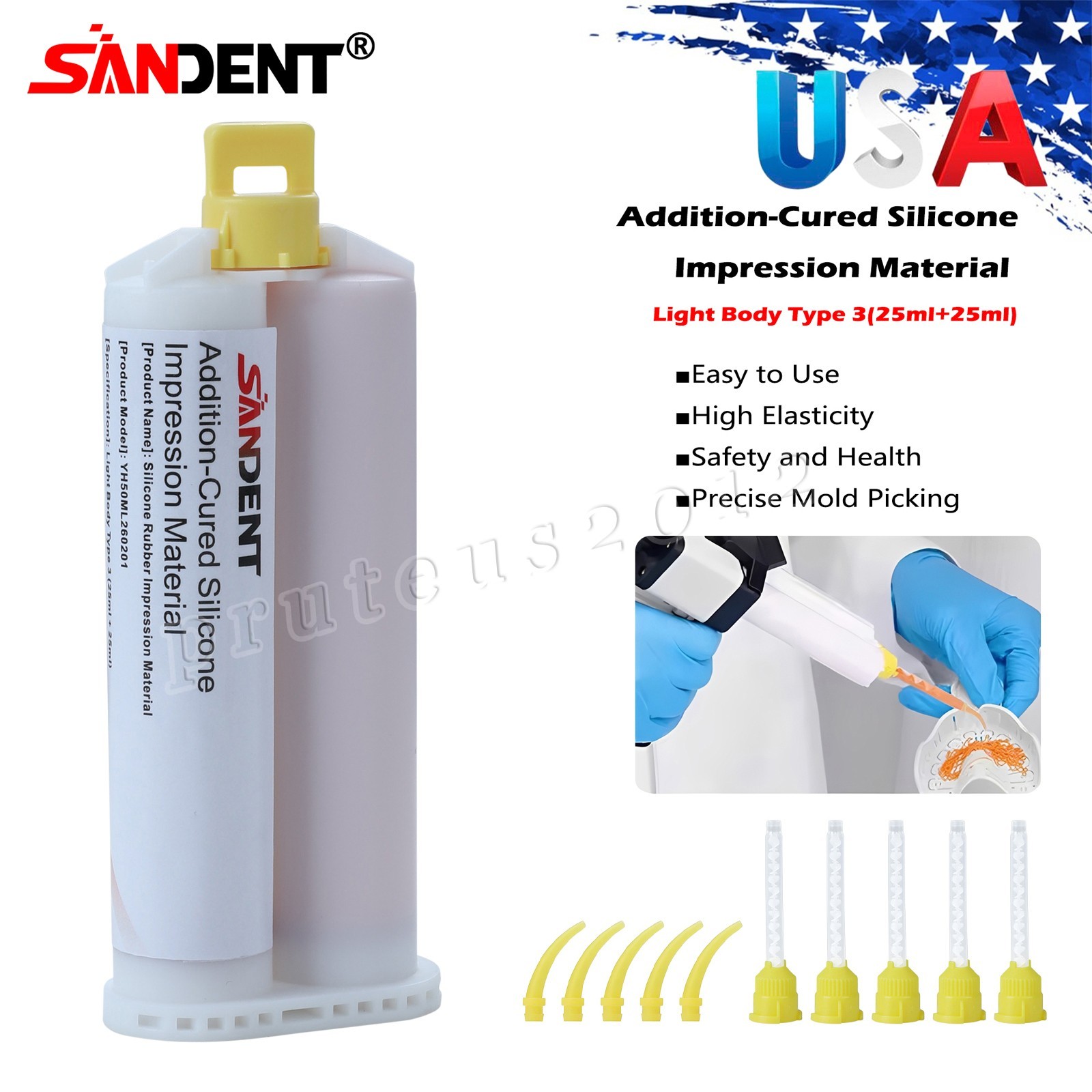 LIGHT BODY FAST SET VPS PVS Dental Impression Material FAST Set 50ML Cartridges
