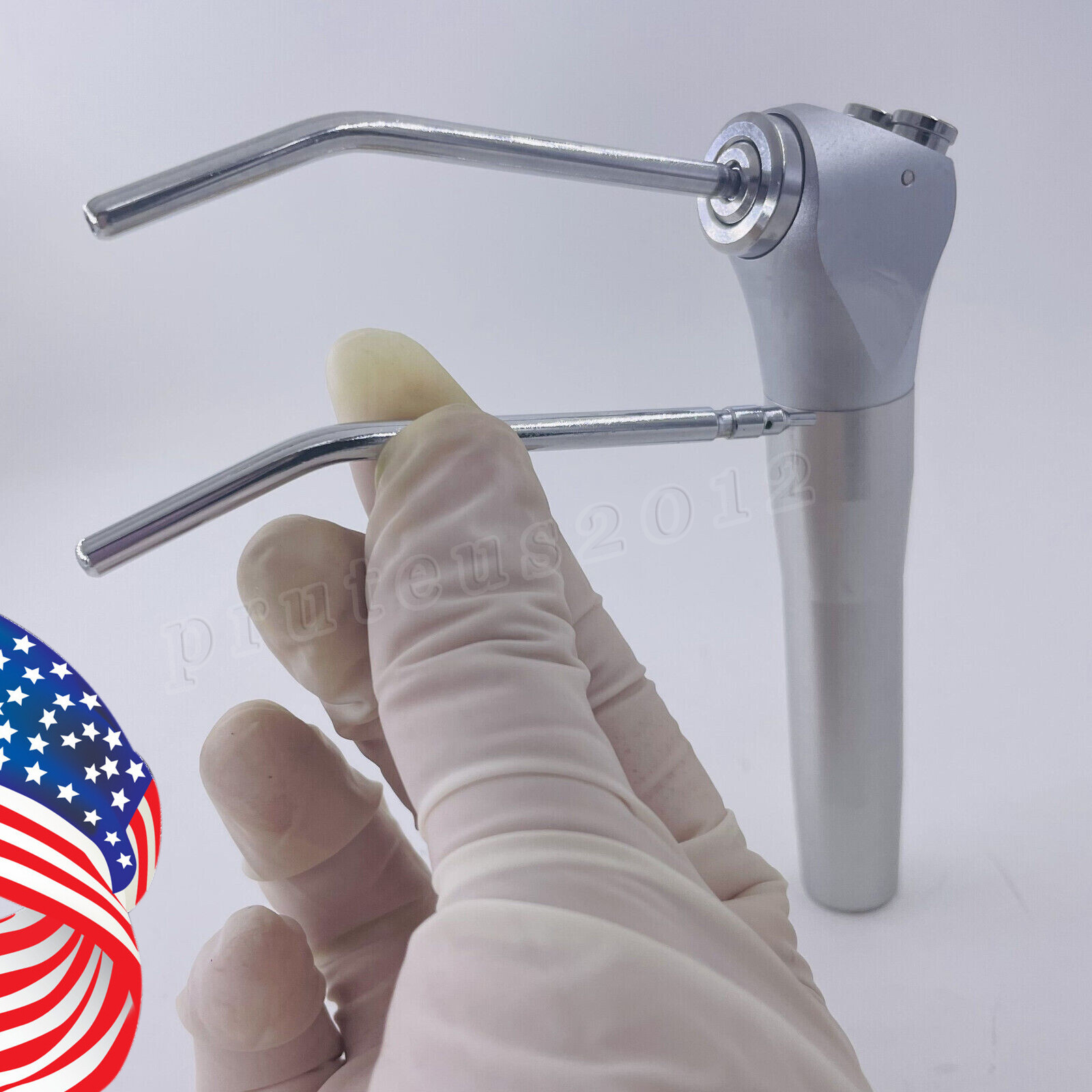 Dental 3 Way Air Water Syringe Triple Spray Handpiece with 2 Nozzles Tips Tubes