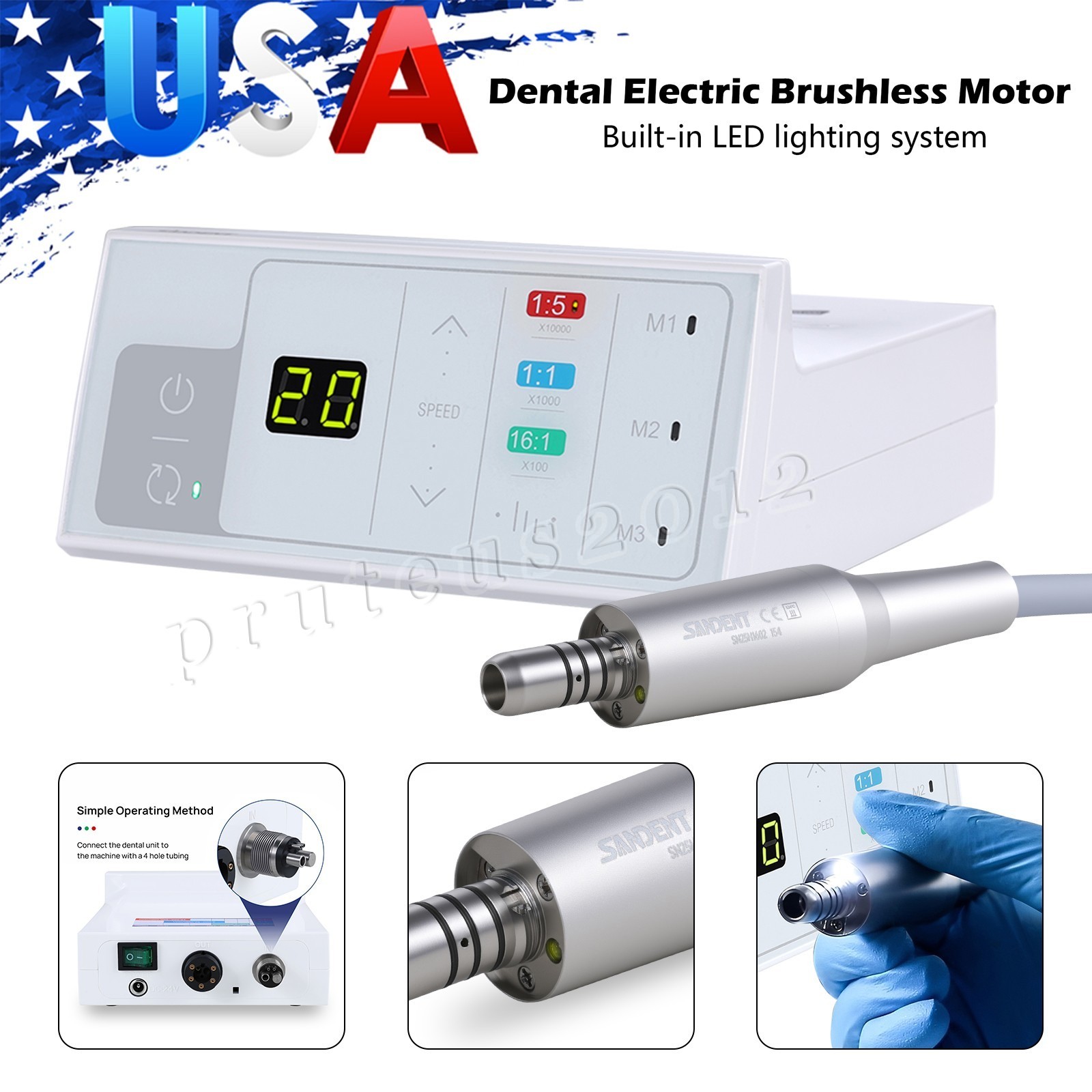 Dental LED Electric Micro Motor / + 1:1/1:4.2/1:5 LED Handpiece