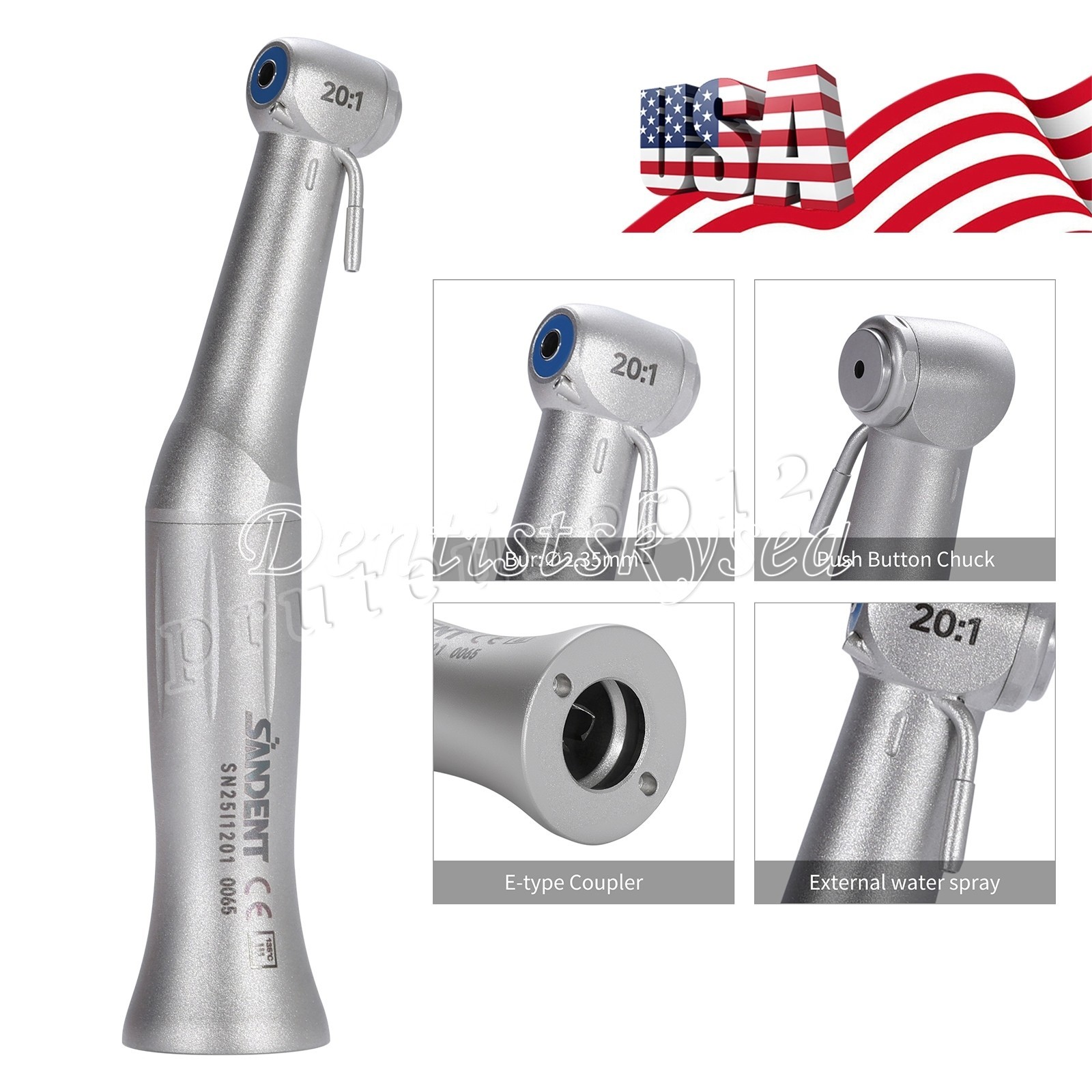 SANDENT Dental Surgery 20:1 Implant Low Speed LED/ Contra Angle Handpiece