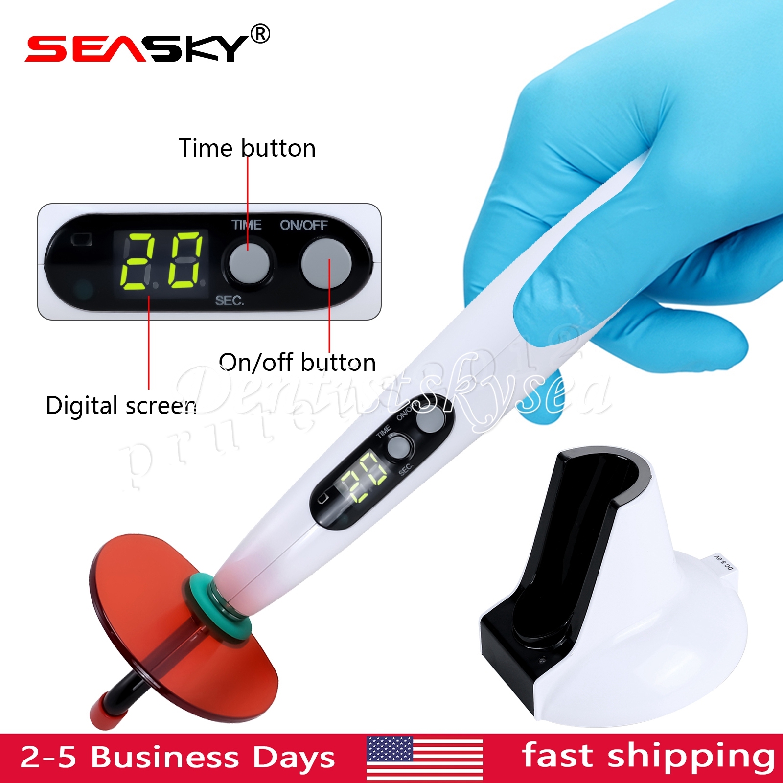 Dental Wireless Cordless LED Curing Light Resin Cure Lamp USA CE