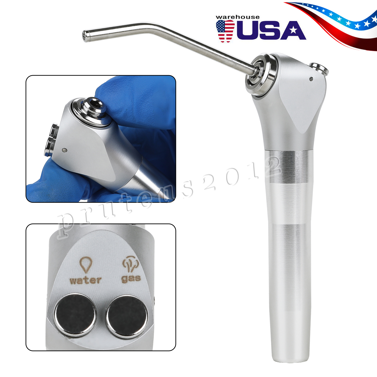 Dental Air Water Spray Triple 3 Way Syringe Handpiece w/ 2Nozzles/Tips/Tubes NEW