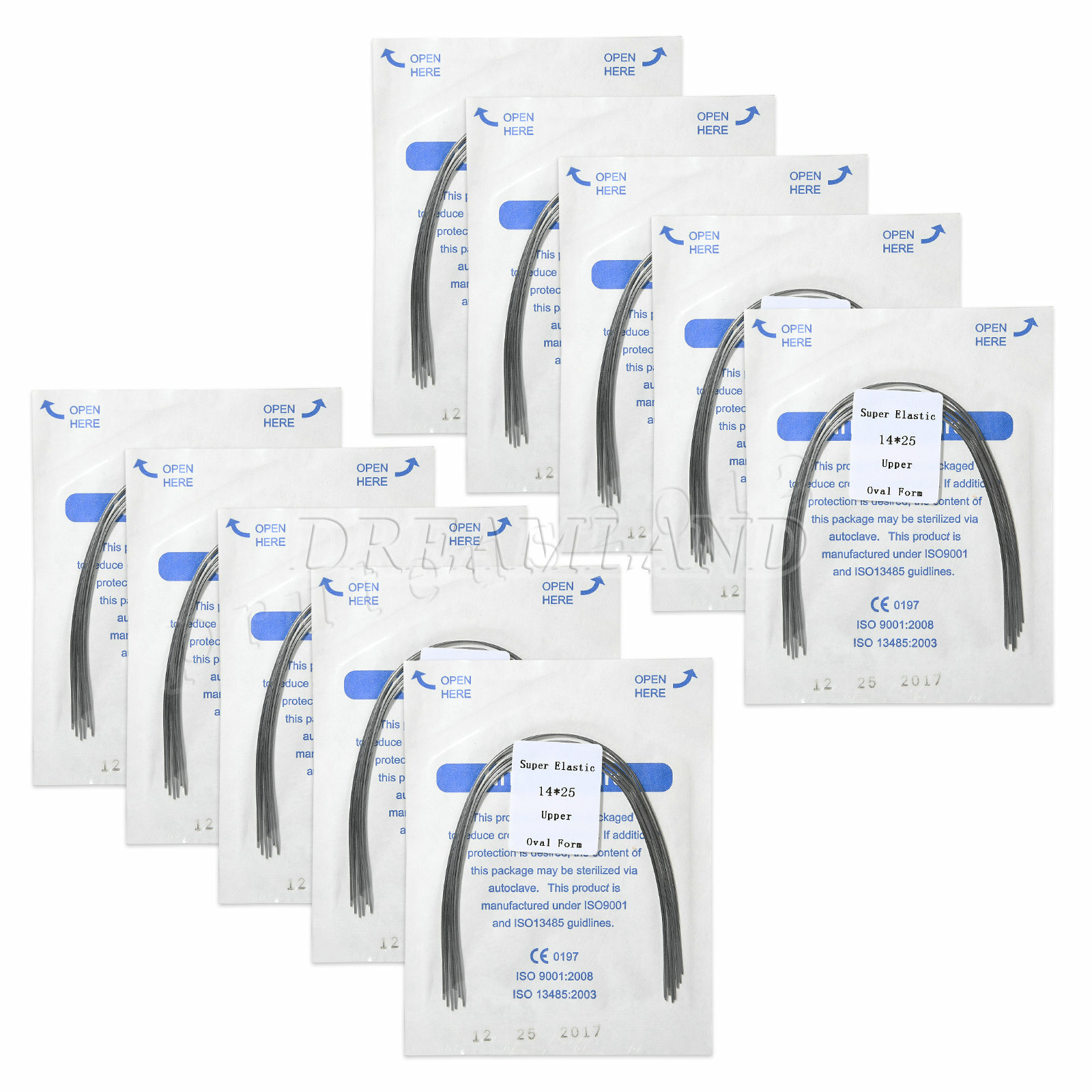 10 Packs Dent Orthodontic Arch Wire Rectangular Niti Super Elastic Upper/Lower