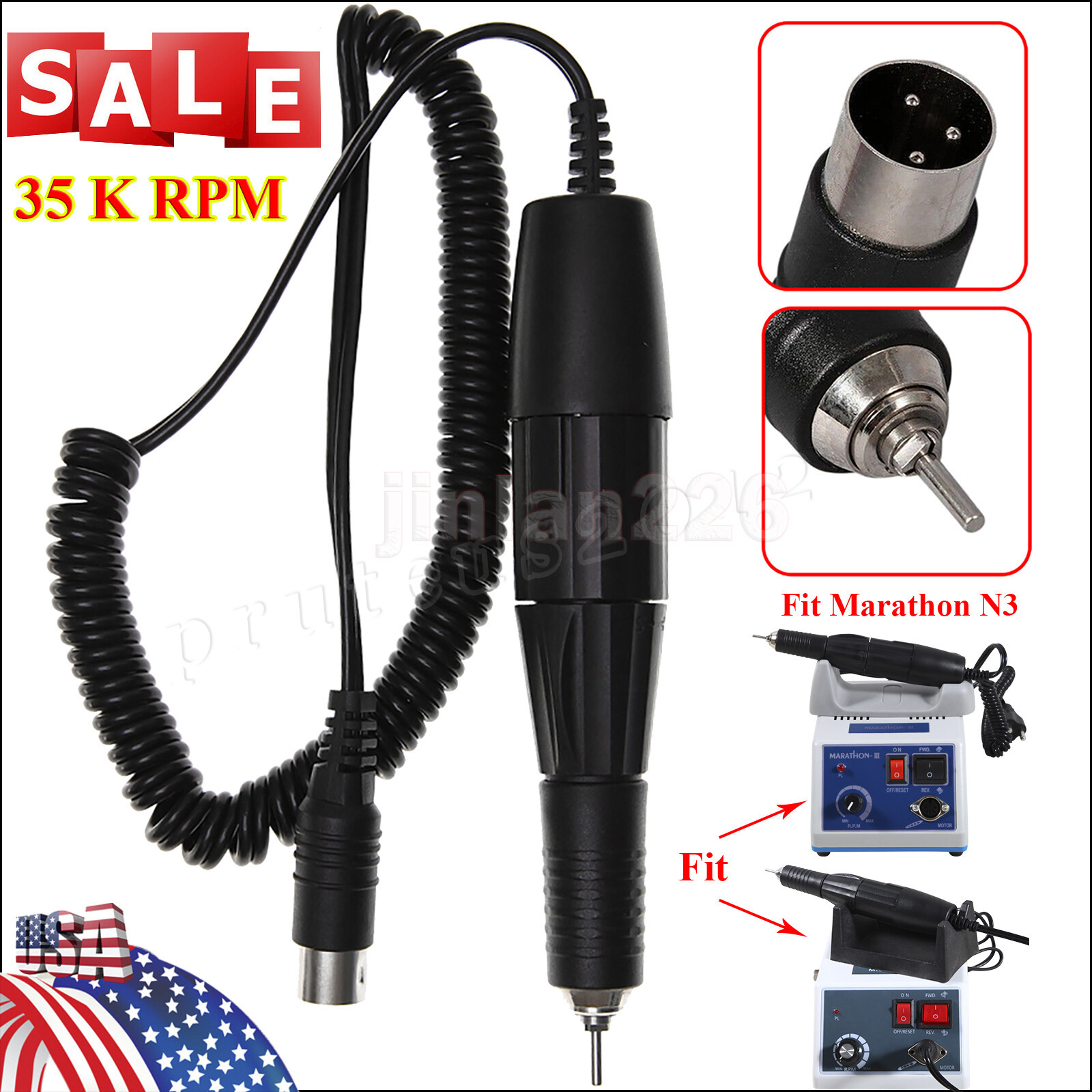 Dental Lab Marathon Electric Micromotor Polishing Unit/ 35K rpm Motor Handpiece