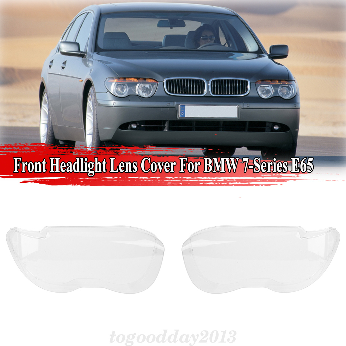 Paar Scheinwerferblenden Glas Scheinwerfer Abdeckung für BMW 7 E65/E66  2005-2008 