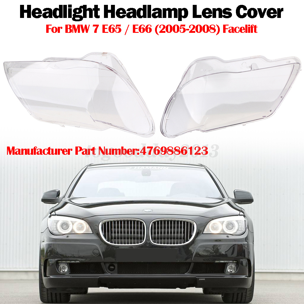 Pair of BMW 7-series E65 E66 2001-2004 front bumper headlight washer cover cap