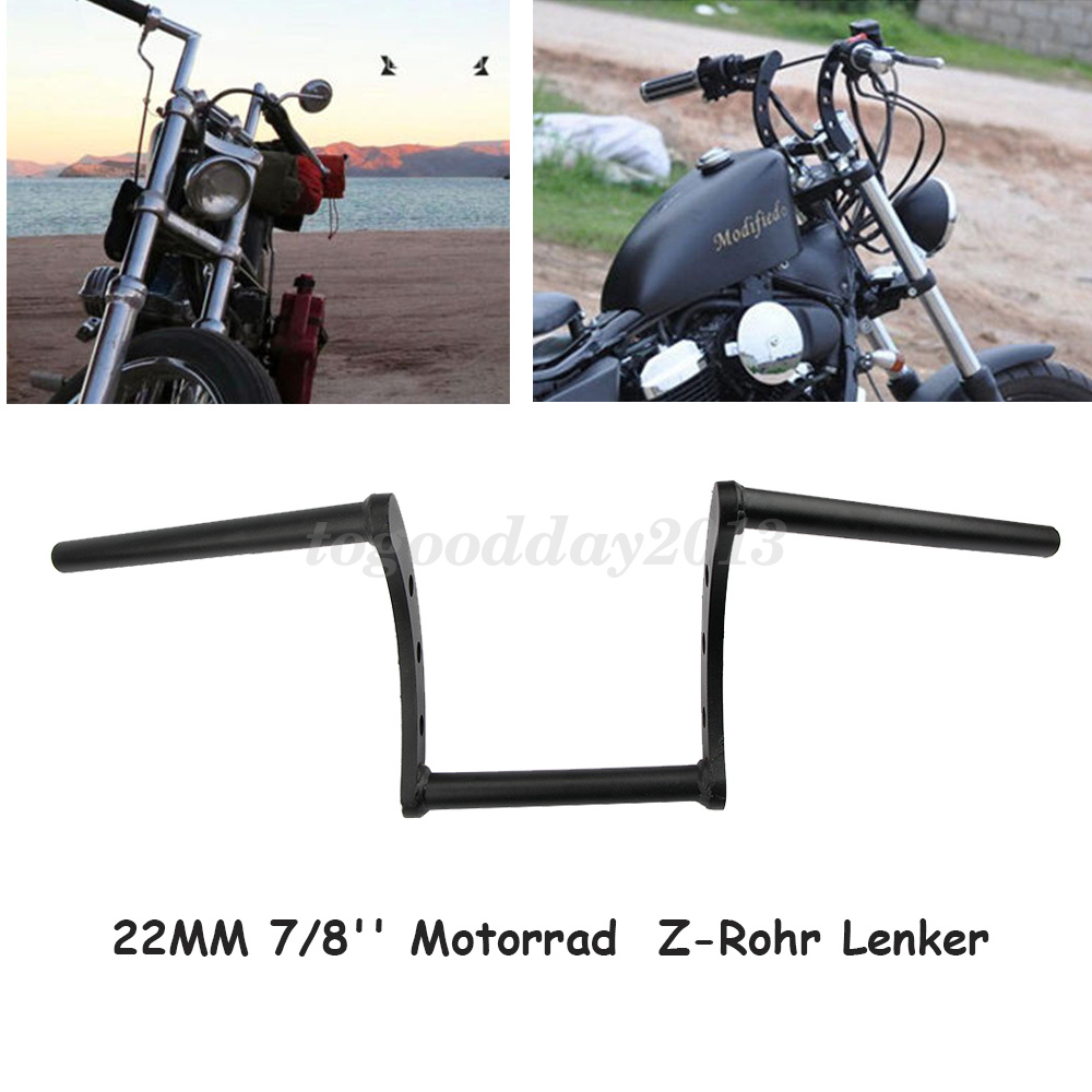 Motorcycle 7/8'' 22mm Drag ZBar Pullback Handlebar Fits Harley Honda