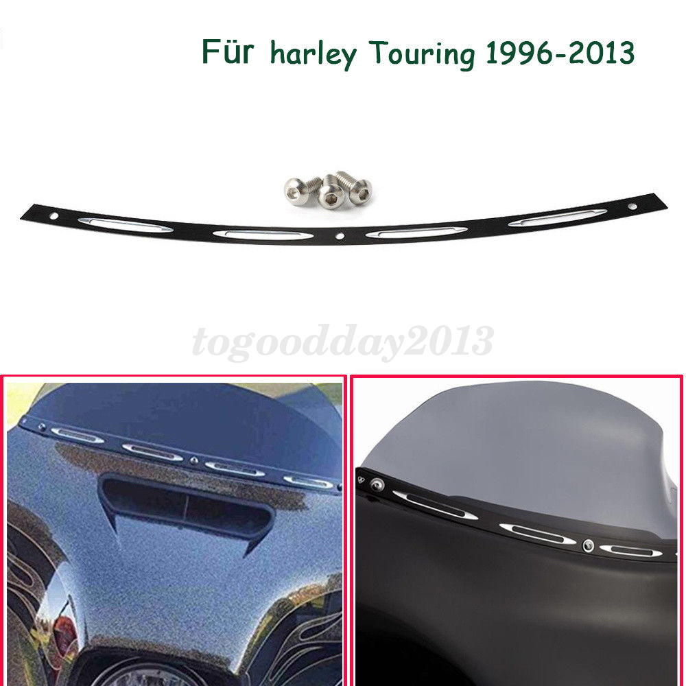 Chrome Fairing Windshield Trim For Harley Touring FLHT FLHX 1996-2013 US Black