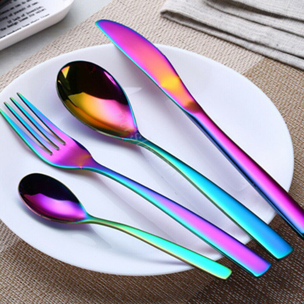 24 pcs cutlery set stainless steel cutlery in wooden box knife fork spoon sets - Picture 25 of 38