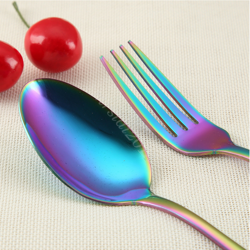 24 pcs cutlery set stainless steel cutlery in wooden box knife fork spoon sets - Picture 26 of 38