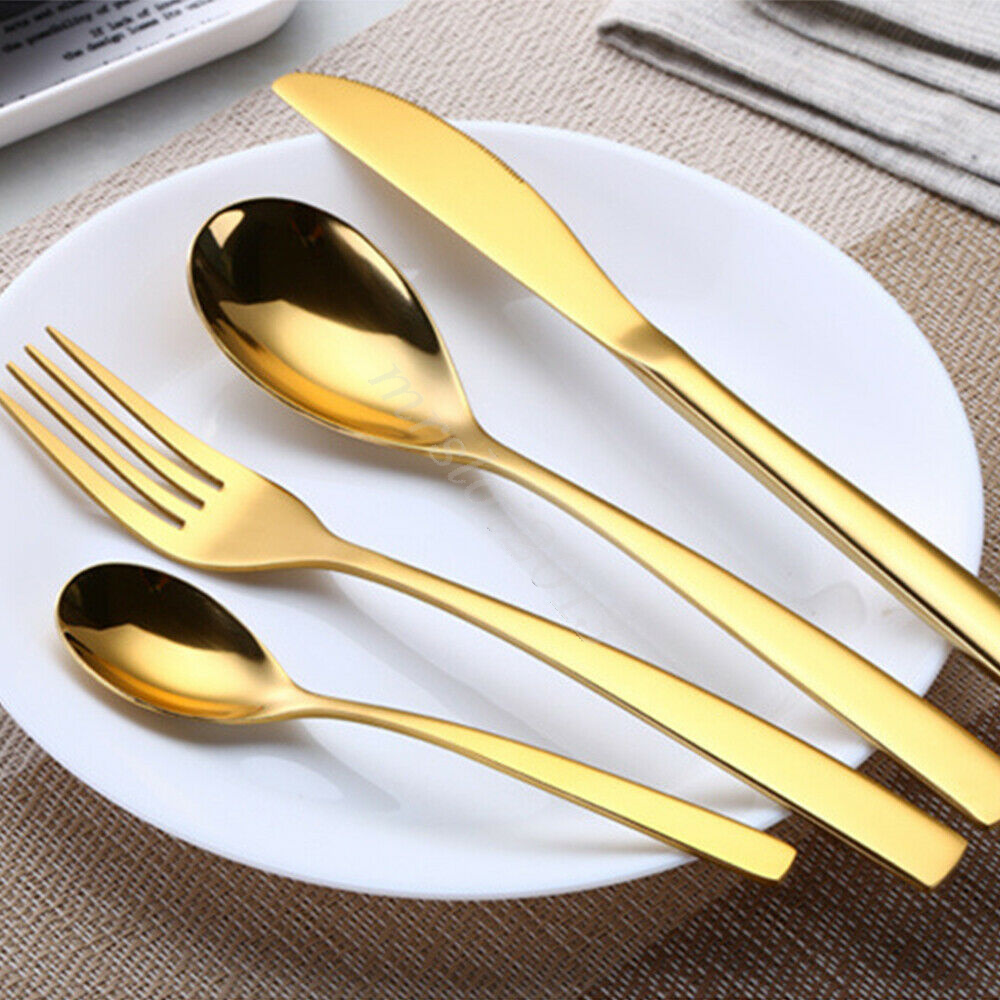 24 pcs cutlery set stainless steel cutlery in wooden box knife fork spoon sets - Picture 35 of 38