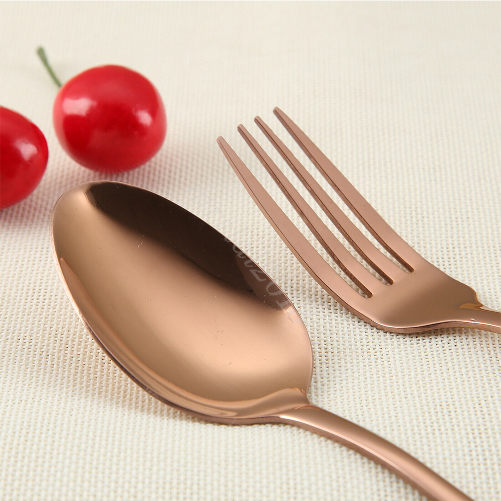 24 pcs cutlery set stainless steel cutlery in wooden box knife fork spoon sets - Picture 33 of 38