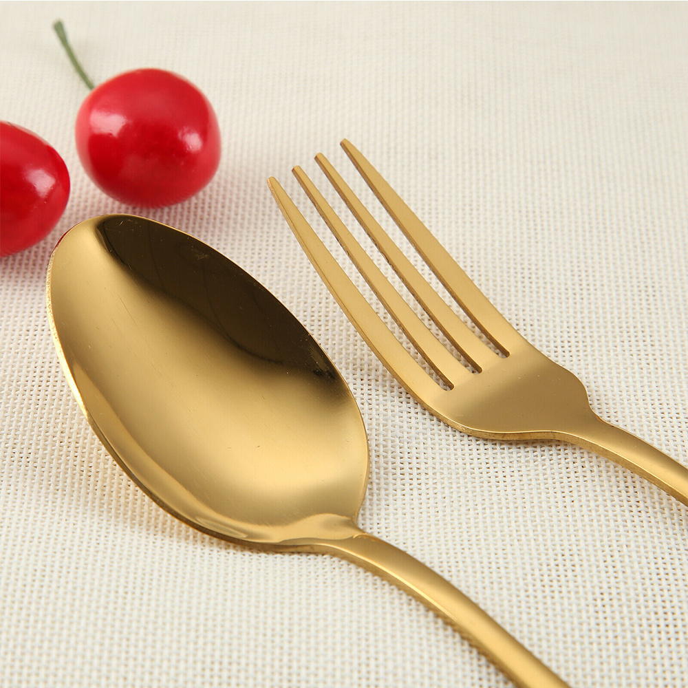 24 pcs cutlery set stainless steel cutlery in wooden box knife fork spoon sets - Picture 36 of 38