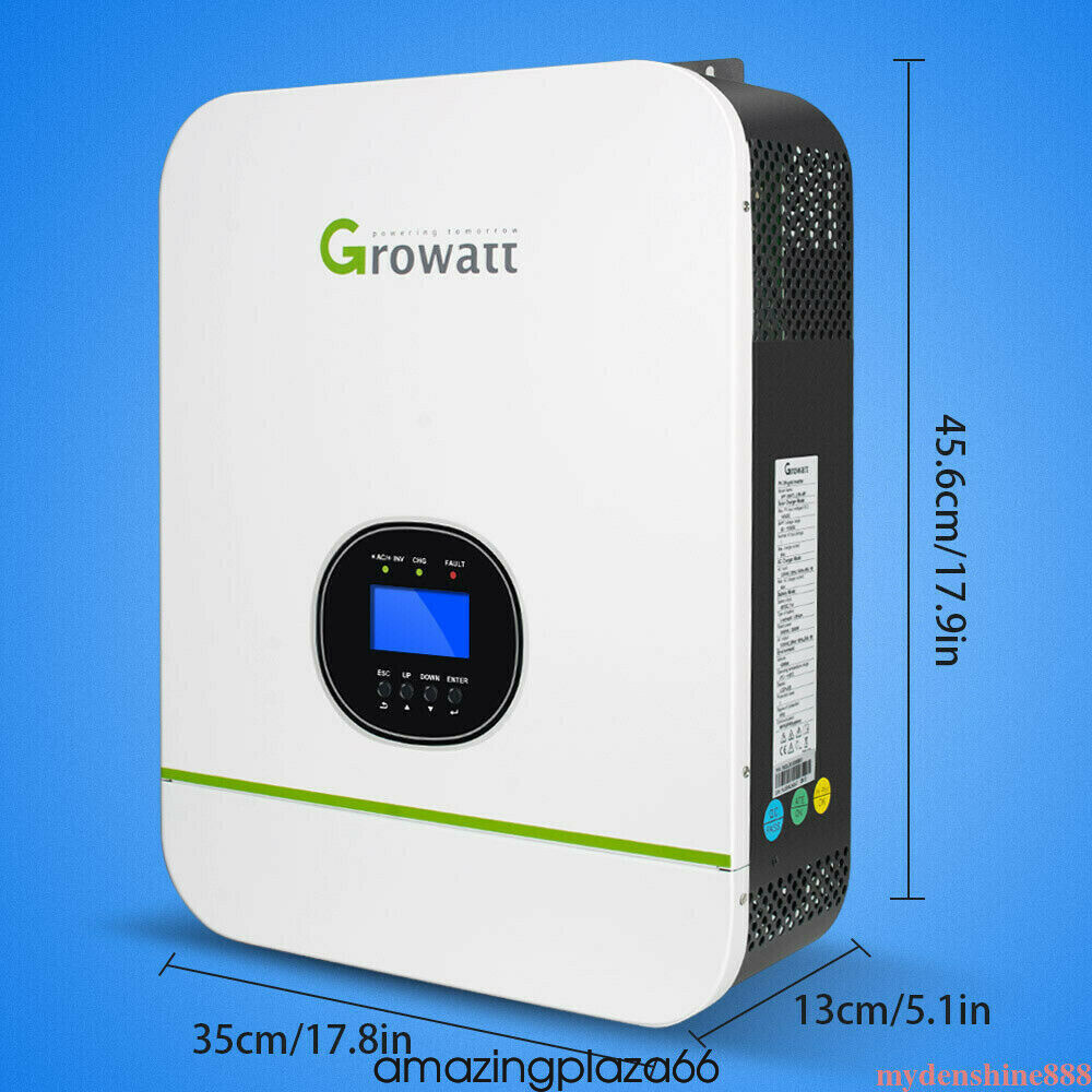 Growatt Spf 24v 3000w 120v240v Solar Inverter Split Phase 80a Mppt 8061