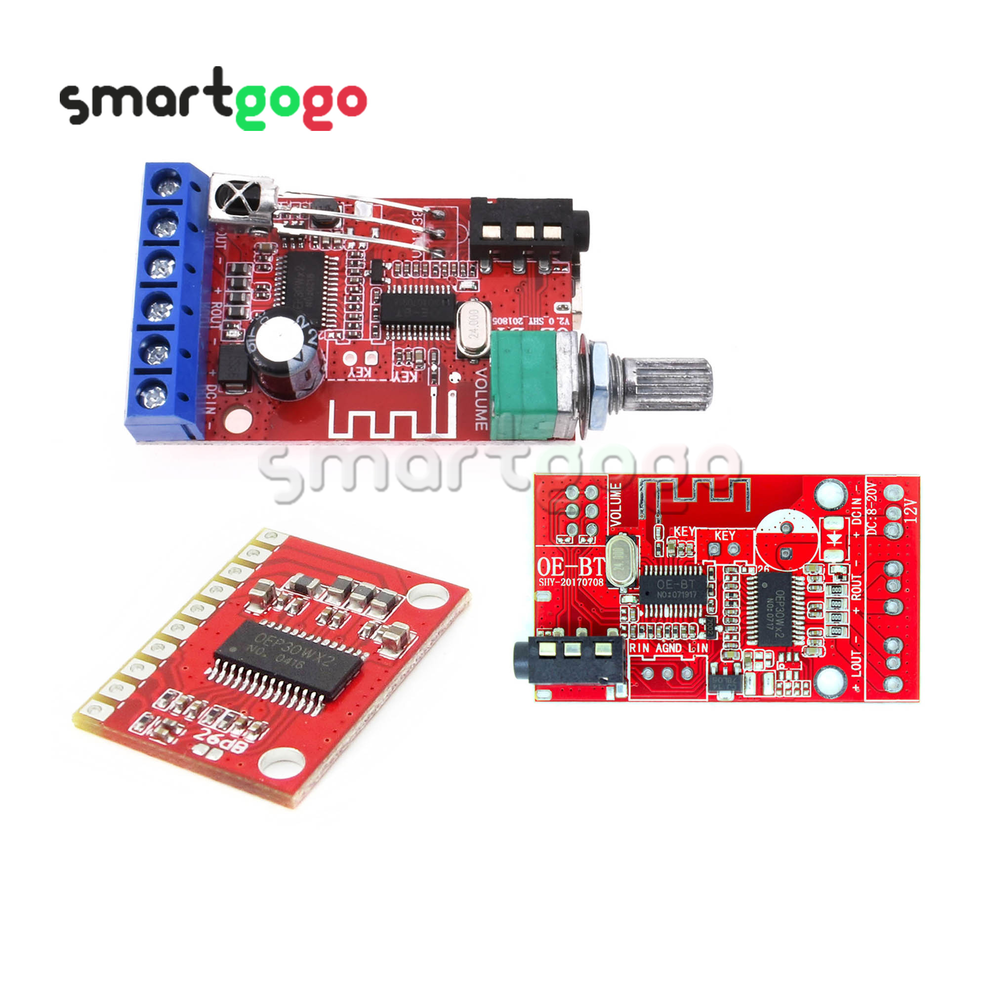 Bluetooth 4.2 Receiver DC 12V 30W*2 Audio Power Amplifier Board AUX USBBSG