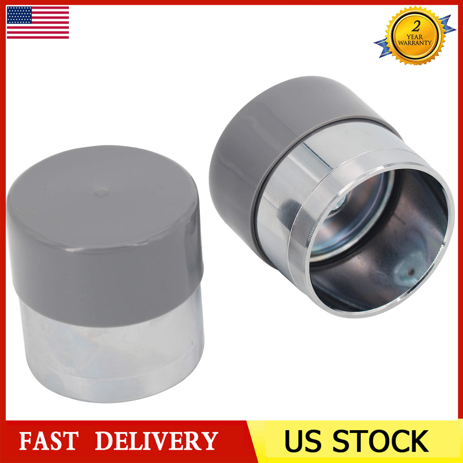 2Pack 1.98Inch Trailer Wheel Bearing Protectors & Dust Covers Grey