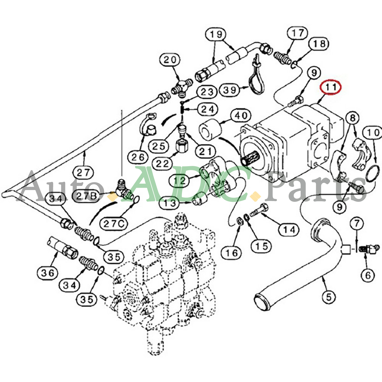 87433897 Hydraulic Pump for Case Loader Backhoe 580SL 580SL Series II