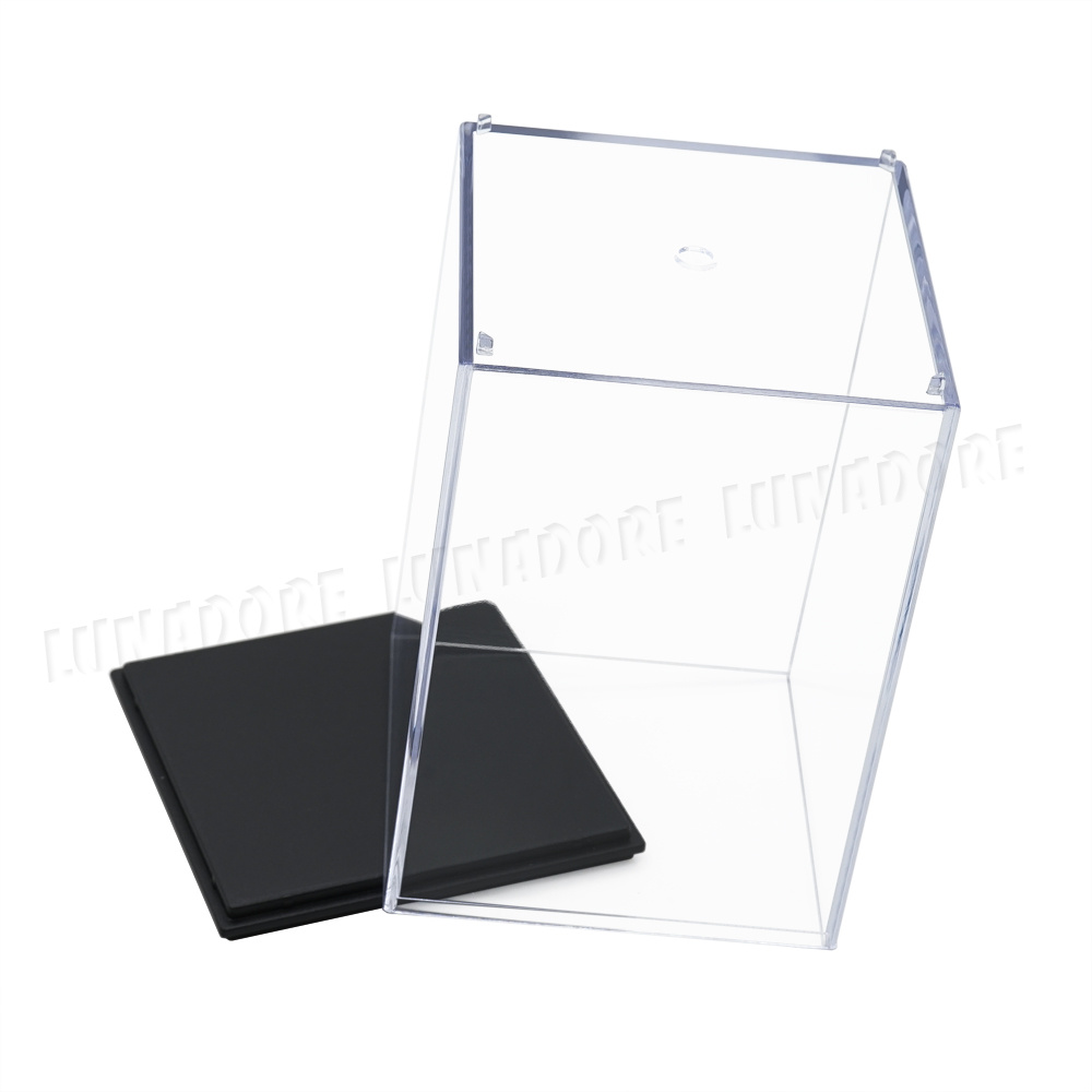UK Clear Acrylic Display Box 15cm Perspex Case Plastic Base Dustproof