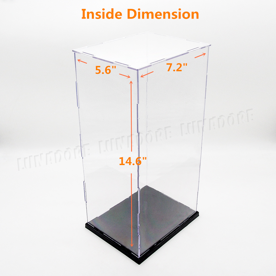 Acrylic Plastic Display Box Showcase 7.2"x5.6"x14.6" Big SelfAssembly
