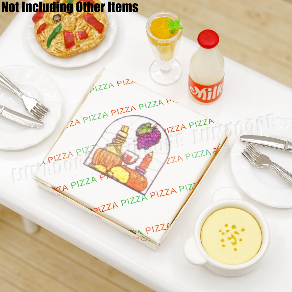 Dollhouse Miniature 1:12 Pizza with Paper Box Set Simulation Kitchen ...