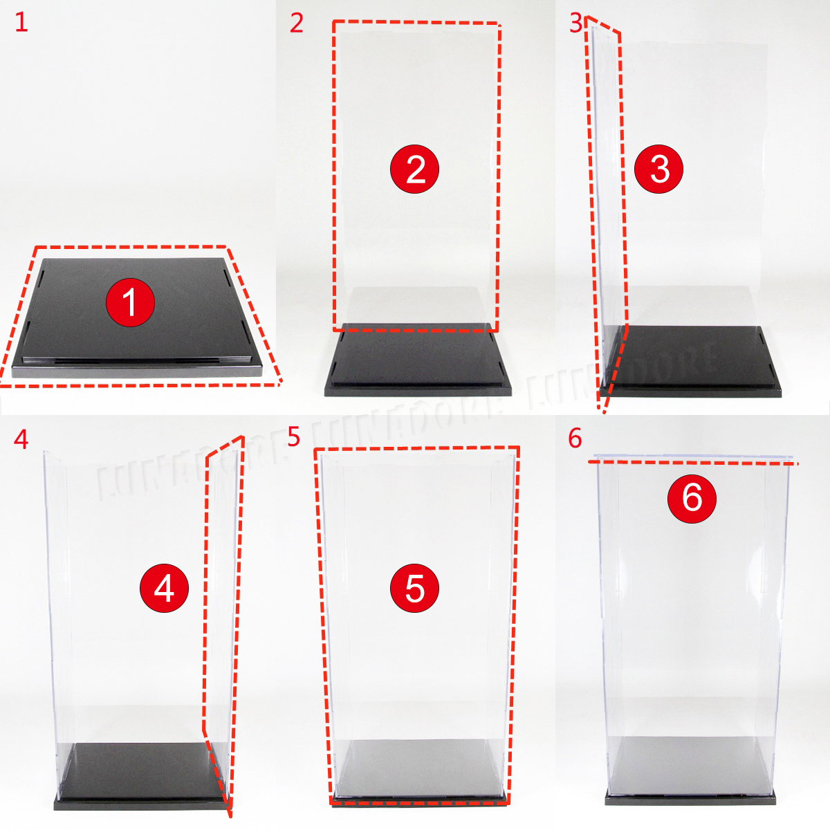 Acrylic Plastic Display Box Showcase 7.2"x5.6"x14.6" Big SelfAssembly