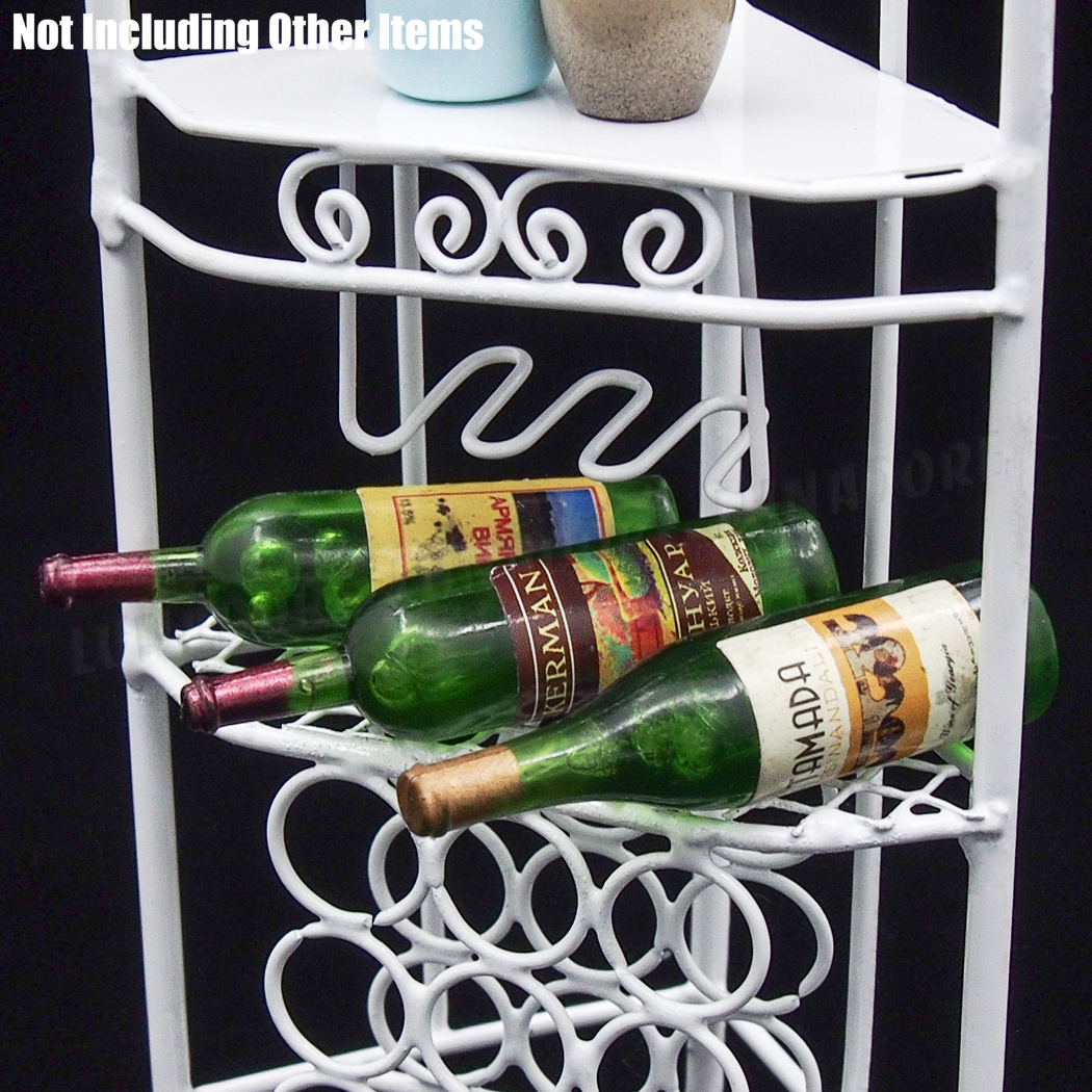 112 Dollhouse White Corner Wine Rack Furniture Miniature Decor Gift