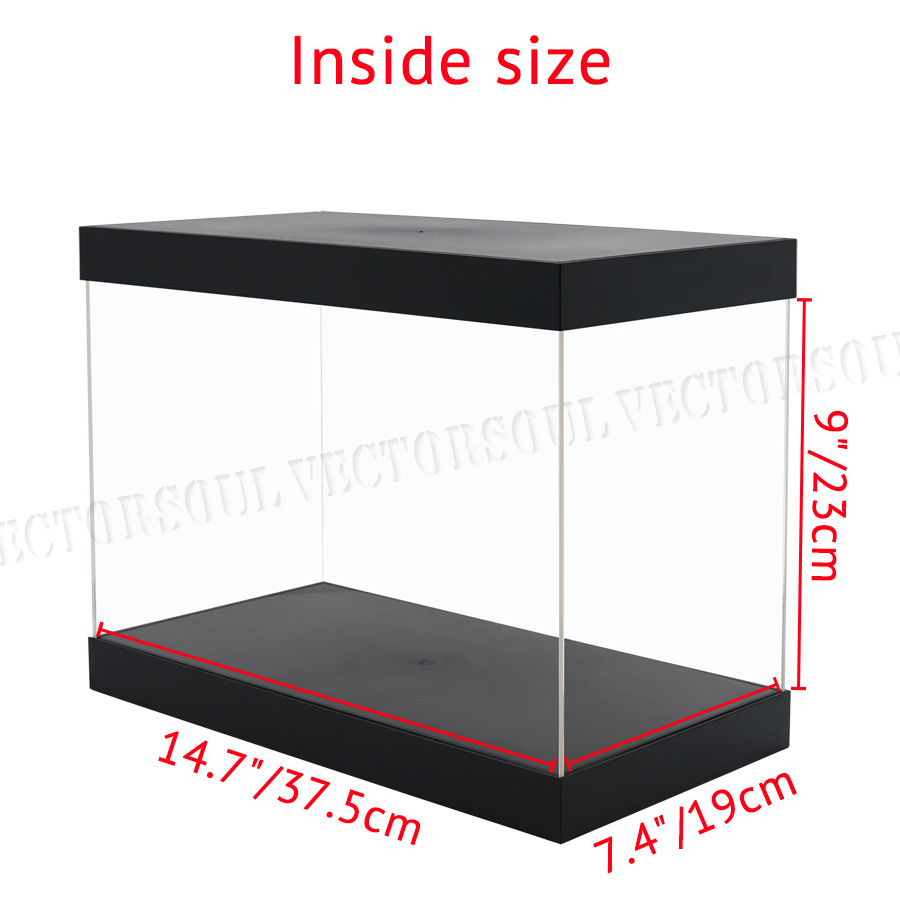 UK Big Perspex Display Box Clear Acrylic Case Plastic Base Dustproof ...