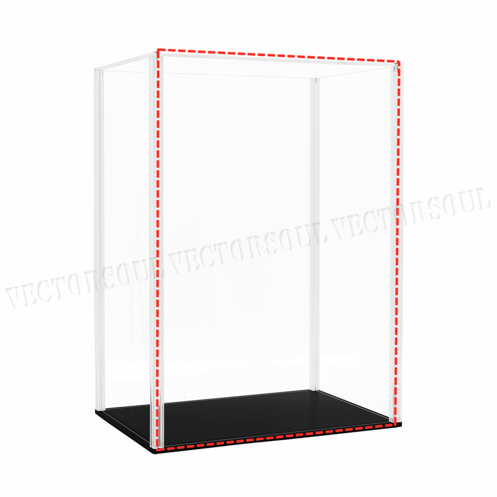 UK Acrylic Display Case Perspex Box 40cm H Big SelfInstallDustproof