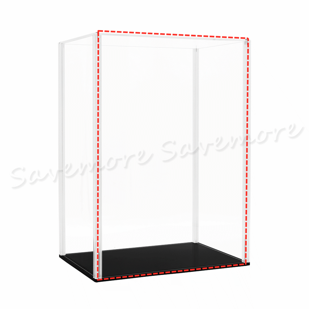 US Acrylic Display Box Perspex Case 15.7" H SelfInstall Plastic Base