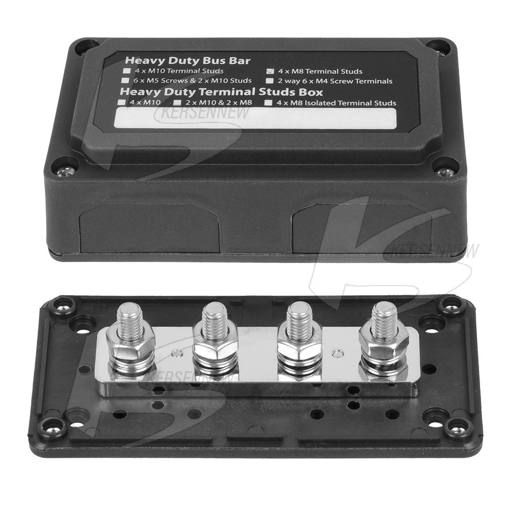 thumbnail image 2 of Jijiamotor13 4-Way Bus Bar Power Distribution Box – 300A 48V DC, Heavy Duty Terminal Studs 2 of 6