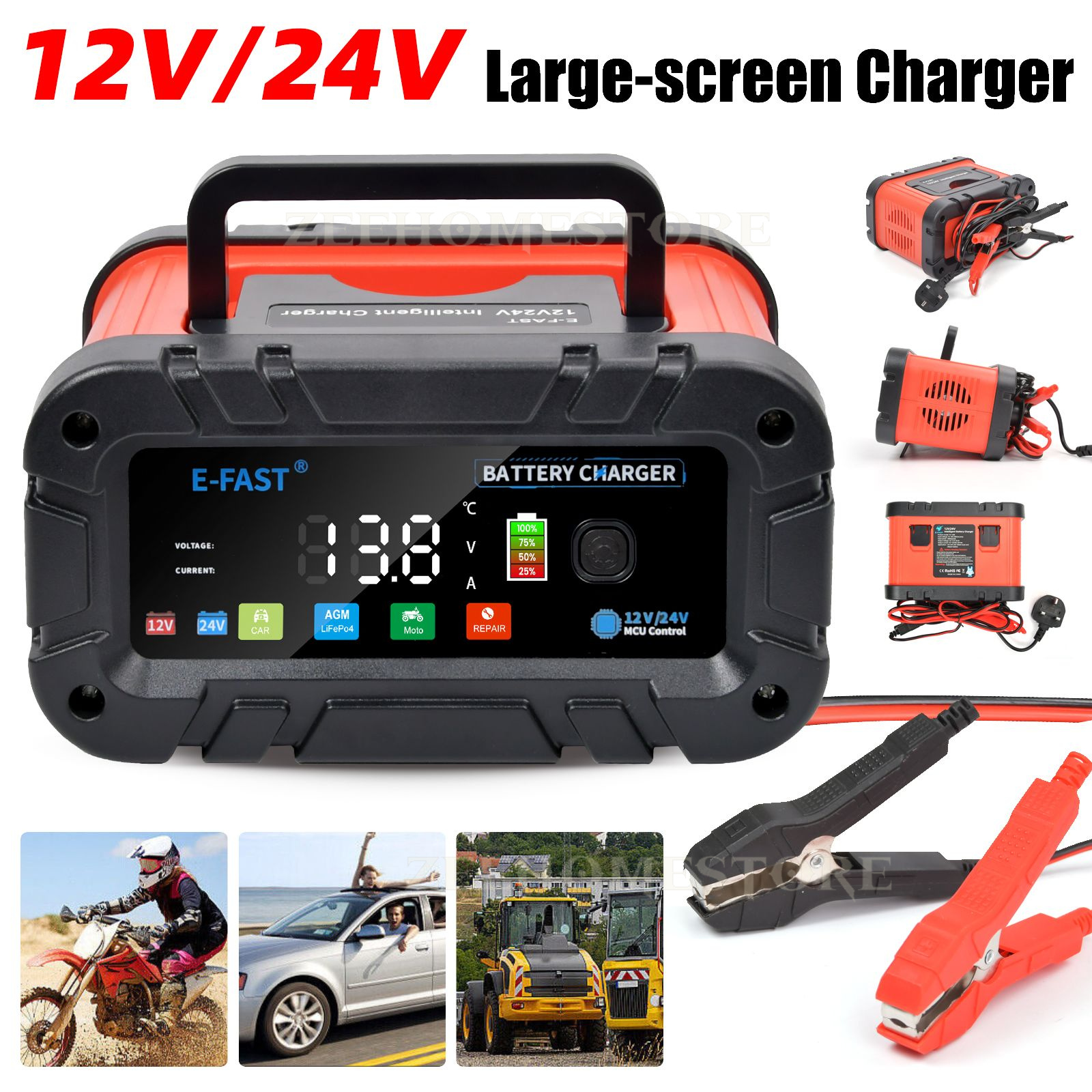 Autobatterie Ladegerät 24V Vollautoatisches Batterie