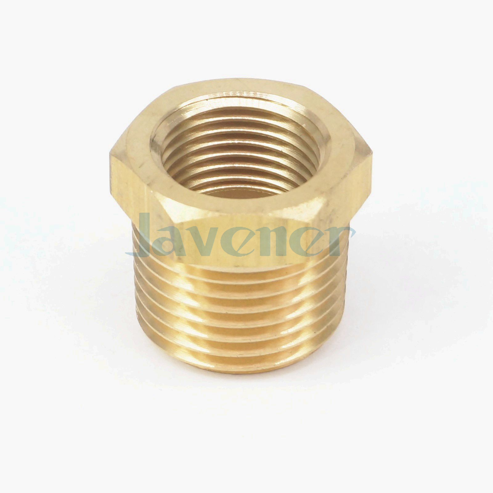 1/2" BSPT Male x 3/8" NPT Female Reducing Bushing Brass Pipe Fitting