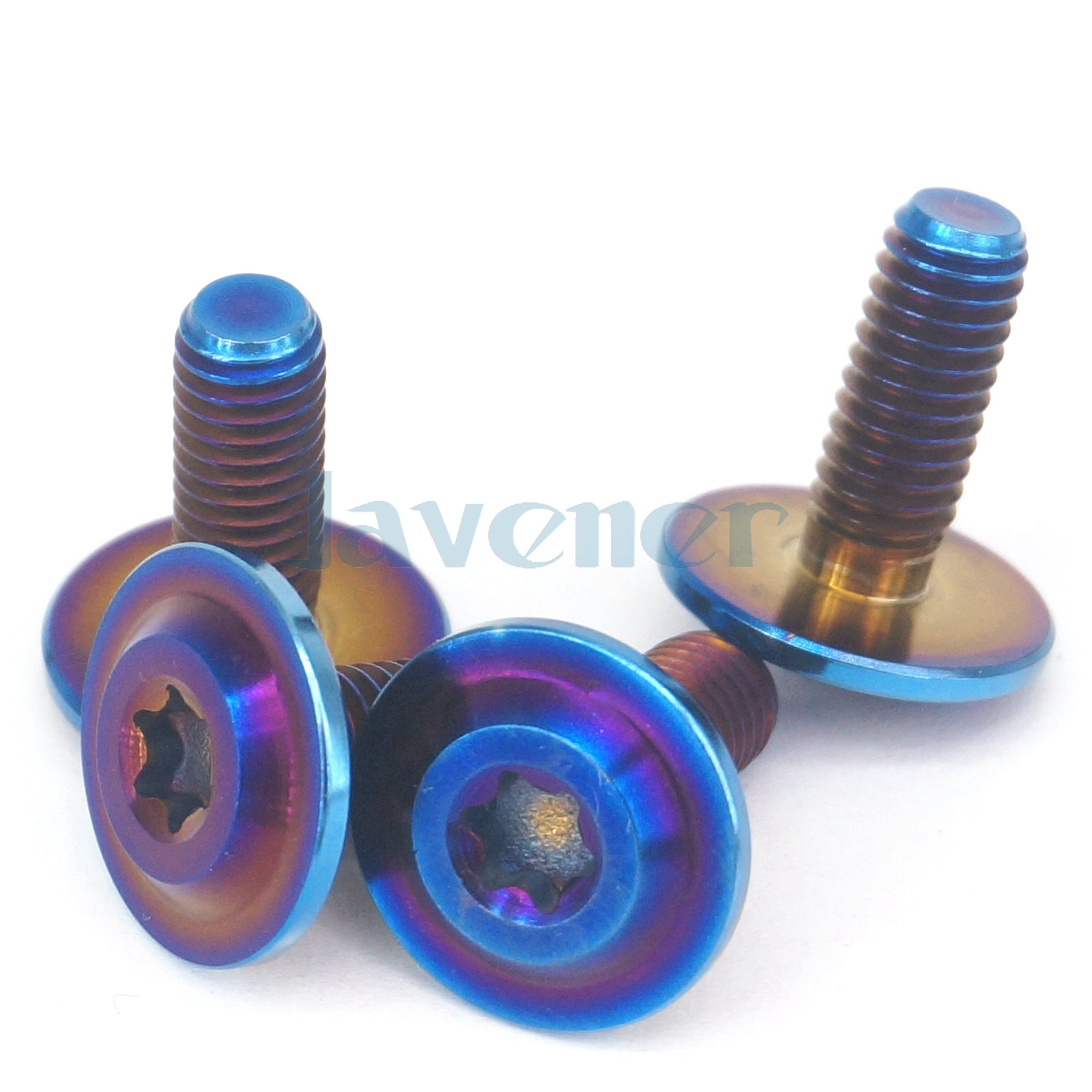 4 Pcs M6x16mm Burn Blue Gr5 Titanium Decorative Screw Bolts For