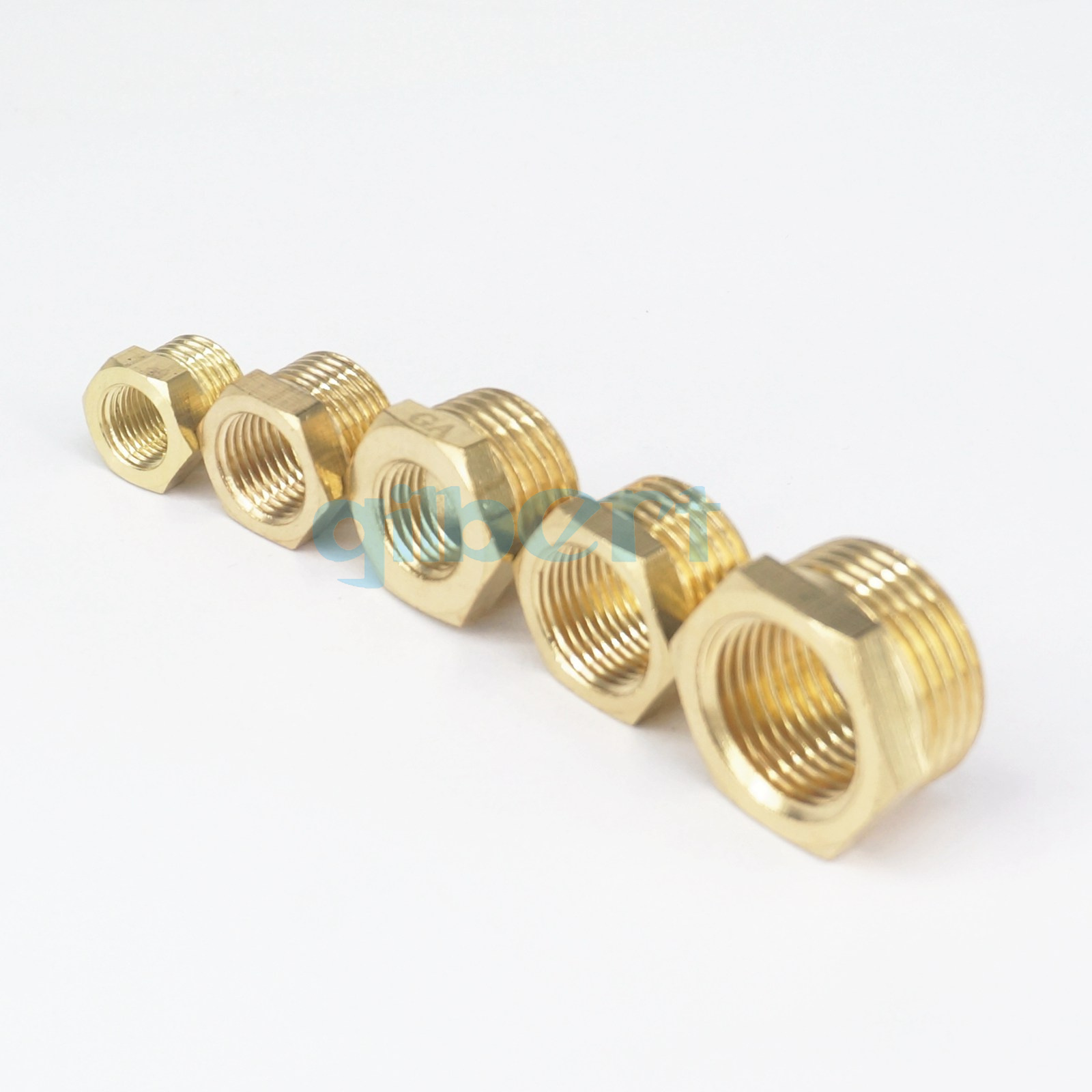 5pcs 1/4" 3/8" 1/2" BSP Brass Reducer Female - Male Reducing Fitting