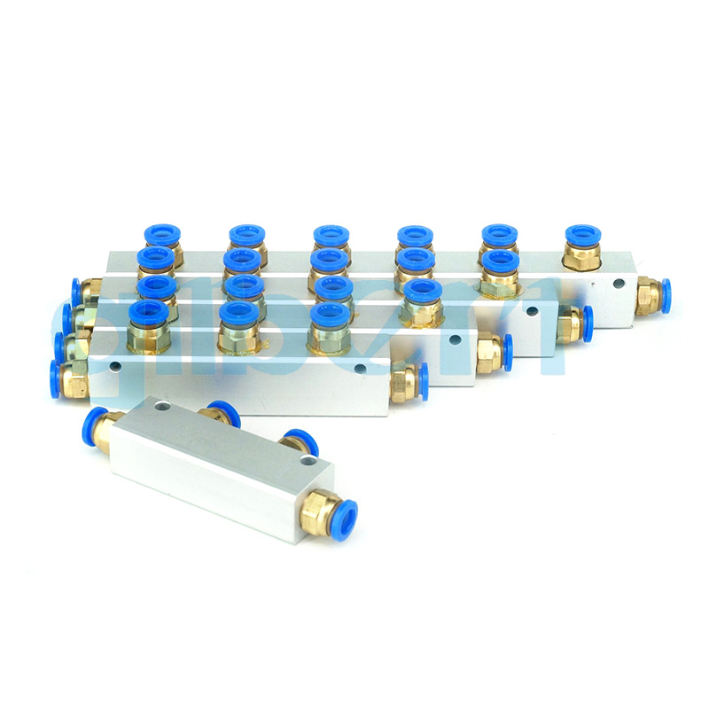 A Kit Push Fit 8mm 210 Way Pneumatic Air Manifold Block Splitter With